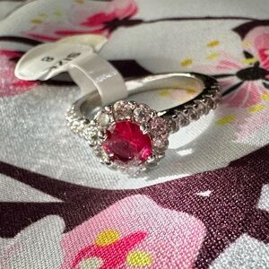 Fragrant Jewels Silver Ring with Red Gem